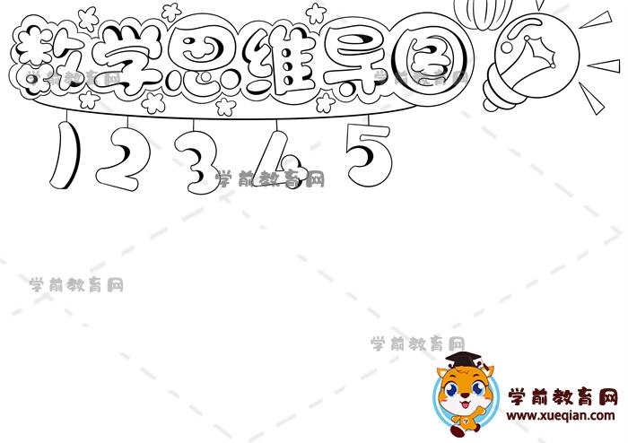 數(shù)學思維導圖手抄報作品模板，數(shù)學思維導圖主題手抄報怎么畫