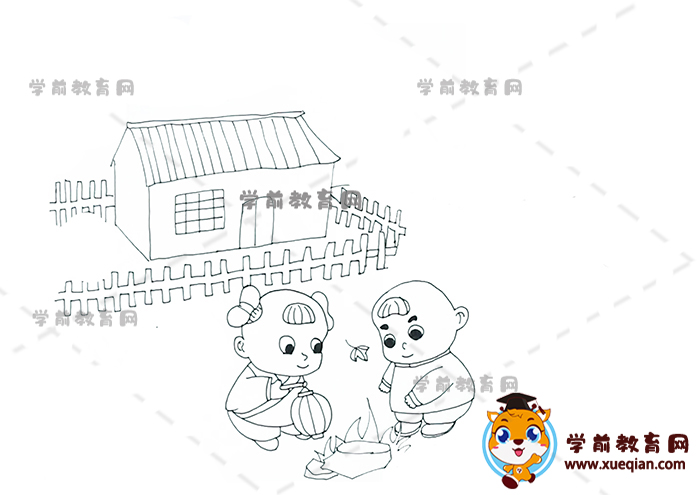 夜書所見詩配畫