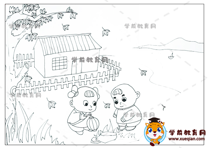 夜書所見詩配畫