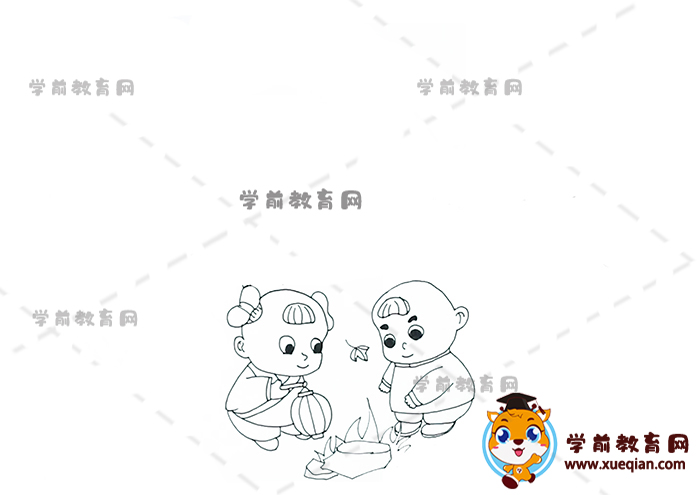 夜書所見詩配畫