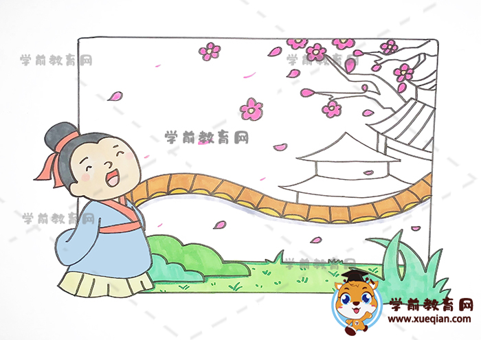 大林寺桃花詩(shī)配畫(huà)