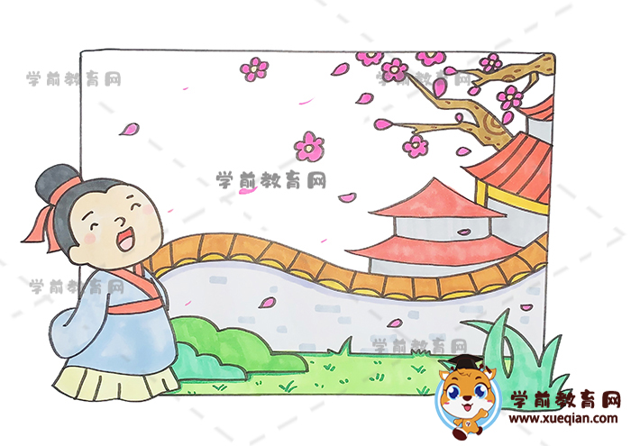 大林寺桃花詩(shī)配畫(huà)