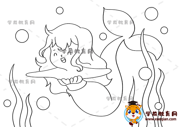 美人魚(yú)兒童畫(huà)