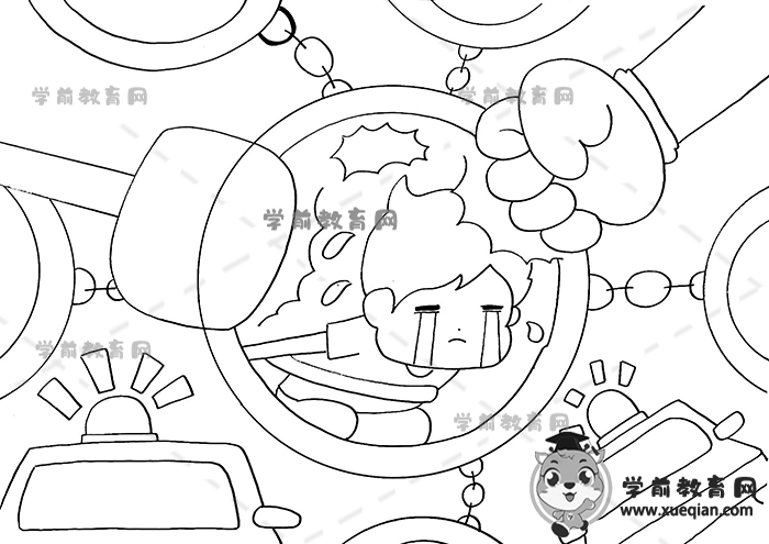 掃黃打非兒童畫