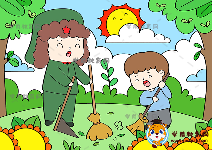 學雷鋒兒童畫