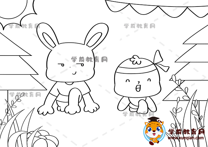 龜兔賽跑兒童畫