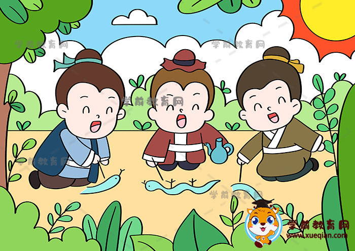 畫蛇添足兒童畫