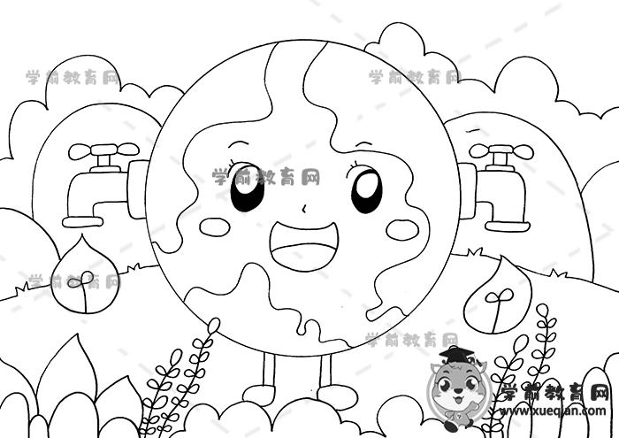 節(jié)約用水兒童畫(huà)